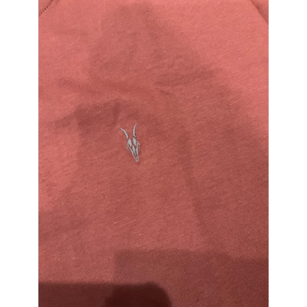 AllSaints Mens Tonic Crew Neck T-Shirt Rust Red Ramskull Logo XS Short‎ Sleeve - Picture 2 of 8